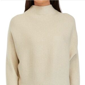 PHILOSOPHY Gilded Sand Shimmering Long Sleeves Cream Sweater